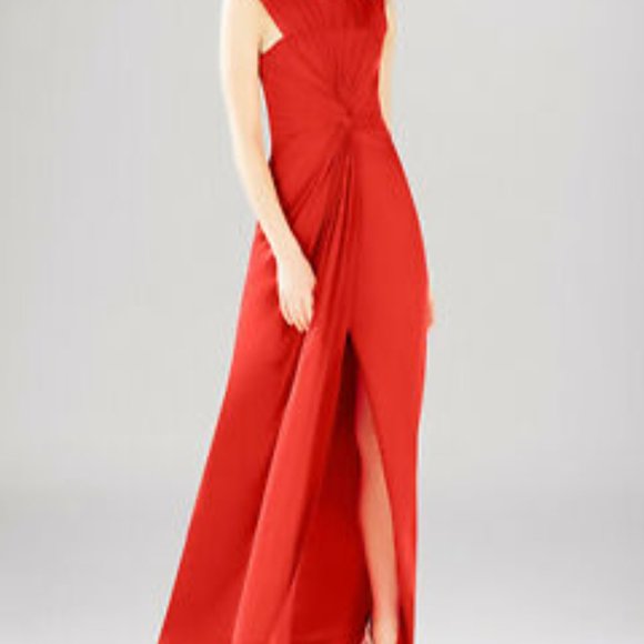 BCBGMaxAzria Nina Sleeveless Overlay Gown (Red) - Picture 5 of 5
